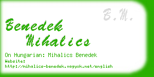 benedek mihalics business card